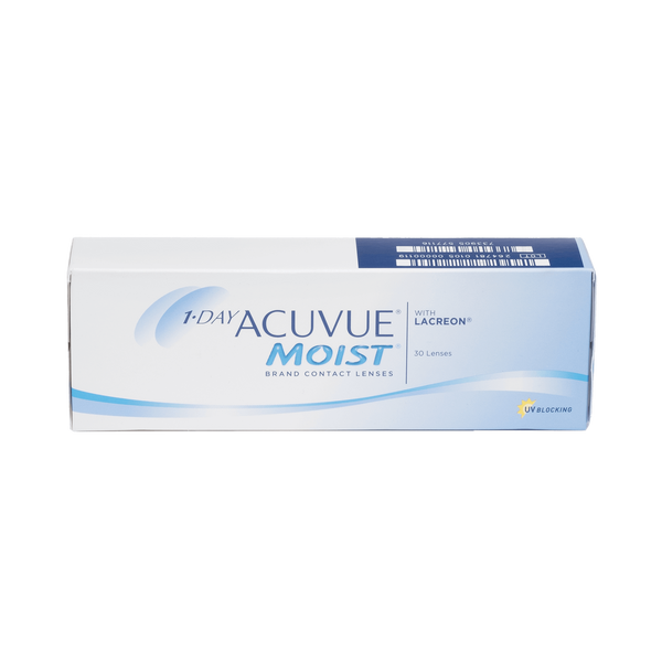 1-Day Acuvue Moist Contact Lenses 30 pack box