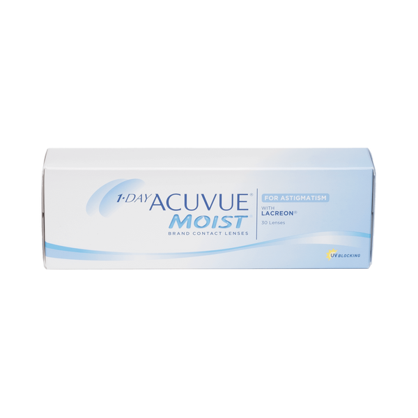 1-Day Acuvue Moist for Astigmatism Contact Lenses - 30 Pack box